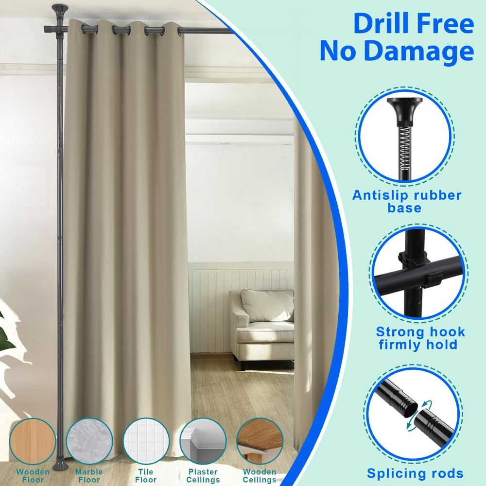 Room Divider Curtain Rod: image 4